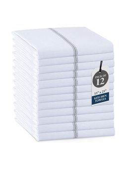 LANE LINEN - 100% Cotton Kitchen Towel Grey (Pack of 12)