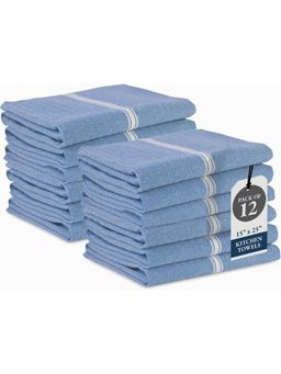LANE LINEN - 100% Cotton Kitchen Towel Indigo (Pack of 12)