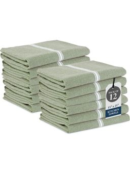 LANE LINEN - 100% Cotton Kitchen Towel Olive (Pack of 12)