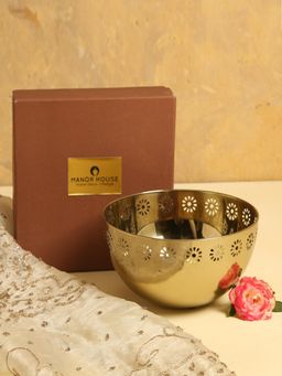Manor House - Steel Bowl Gold Platted In A Gift Box