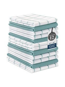 LANE LINEN - 100% Cotton Kitchen Towel Turquoise Blue (Pack of 12)
