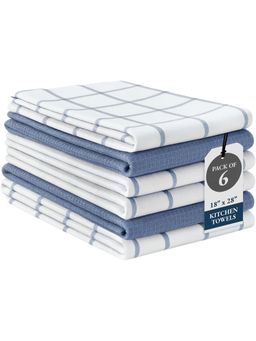 LANE LINEN - 100% Cotton Kitchen Towel Indigo (Pack of 6)