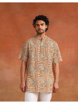 Fabindia - Multicolour Printed Cotton Short Kurta
