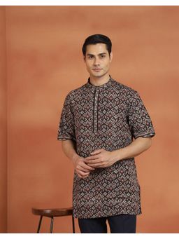 Fabindia - Black Cotton Ajrakh Short Kurta