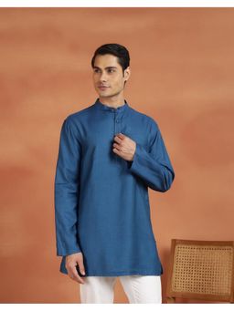 Fabindia - Blue Viscose Silk Short Kurta