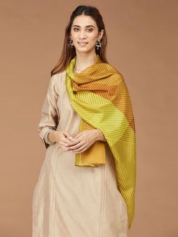Fabindia - Mustard Silk Stripes Stole