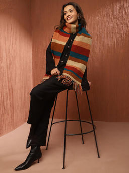 Fabindia - Multicolor Acrylic Striped Muffler