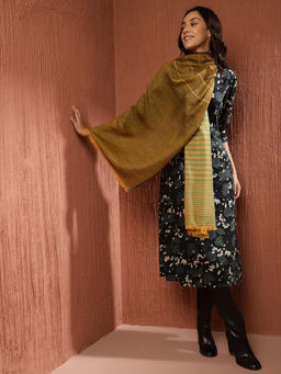 Fabindia - Mustard Wool Striped Stole