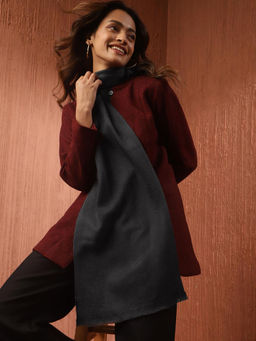 Fabindia - Grey Wool Textured Muffler