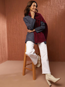 Fabindia - Red Wool Textured Muffler