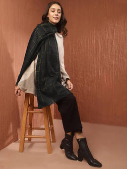 Fabindia - Black Wool Checks Stole