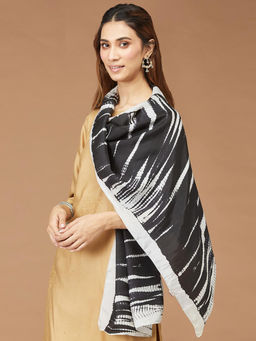 Fabindia - Black Silk Tie & Dye Stole