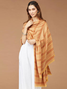 Fabindia - Mustard Wool Stripes Shawl