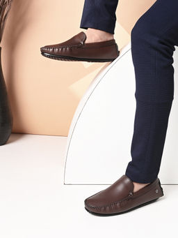 Carlton London - Brown Slip On Square Toe Men Loafers