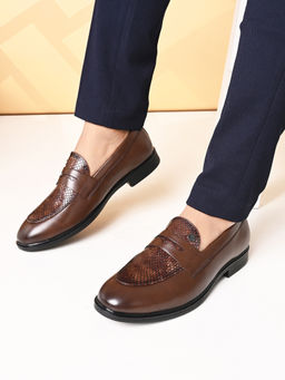 Carlton London - Brown Slip On Round Toe Men Formal Loafers