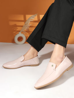 Carlton London - Pink Solid Slip-On Women Loafers