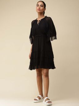 Label Ritu Kumar - Black Tie Up Short Dress