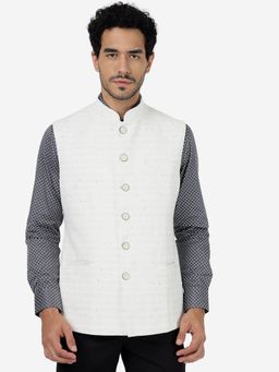 Greenfibre - White Bandhgala Formal Jacket