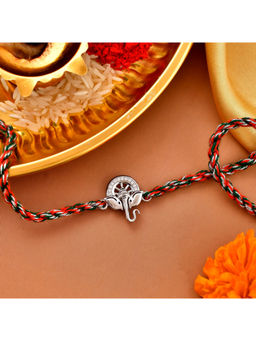Voylla - 925 Sterling Silver Auspicious Ganpati Thread Style Rakhi