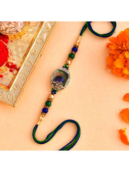 Voylla - Peacock Feather Beaded Single Rakhi