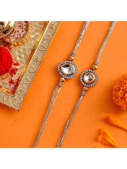 Voylla - Kundan Polki Studded Thread Rakhis - Pack of 2