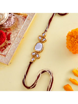 Voylla - Classic Kundan Polki Studded Ethnic Thread Rakhi