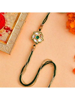 Voylla - Green Gems Studded Ethnic Thread Rakhi