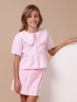 U.S. POLO ASSN. - Girls Pink Stripes Top