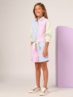 U.S. POLO ASSN. - Girls Multi-Color Stripes Shirt