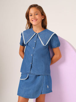 U.S. POLO ASSN. - Girls Blue Solid Top