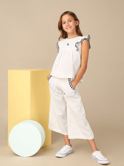U.S. POLO ASSN. - Girls White Embroidered Top