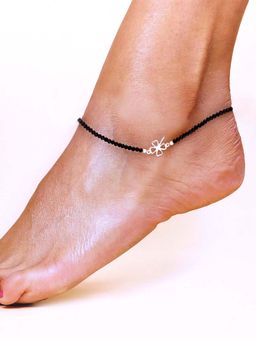 Kai Jewel - Sterling Black Floral Nazaria Anklet