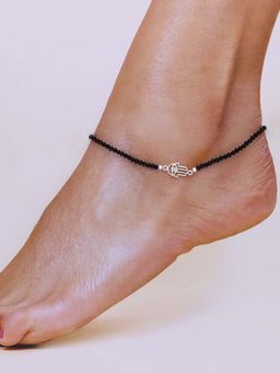 Kai Jewel - Sterling Black Hamsa Nazaria Anklet