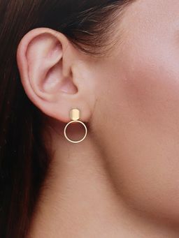 Kai Jewel - Sterling Gold Chic Circle Drop Earrings