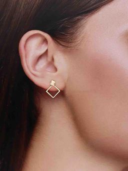 Kai Jewel - Sterling Gold Chic Diamond Drop Earrings