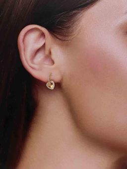 Kai Jewel - Sterling Gold Heart Drop Earrings