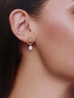 Kai Jewel - Sterling Rose Gold Pearl Brilliance Drop Earrings