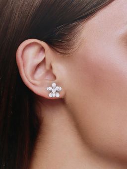 Kai Jewel - Sterling White Floral Brilliance Stud Earrings