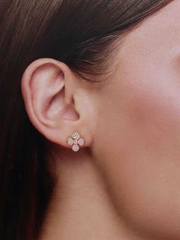 Kai Jewel - Sterling Rose Gold Minimalistic Floral Stud Earrings
