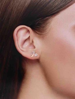 Kai Jewel - Sterling Rose Gold Chic Floral Stud Earrings