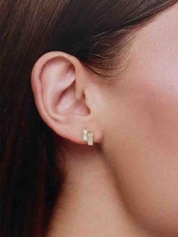 Kai Jewel - Sterling Gold Chic Zircon Stud Earrings