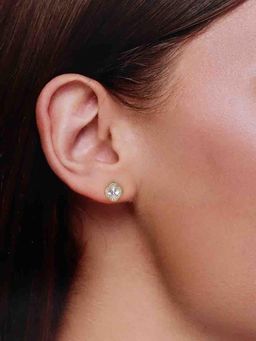 Kai Jewel - Sterling Gold Zircon Floral Stud Earrings