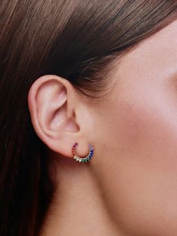 Kai Jewel - Sterling Multi-Colour Horse Shoe Stud Earrings