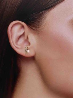 Kai Jewel - Sterling Peach Pearl Butterfly Stud Earrings