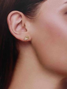 Kai Jewel - Sterling Peach Dancing Woman and Heart Stud Earrings