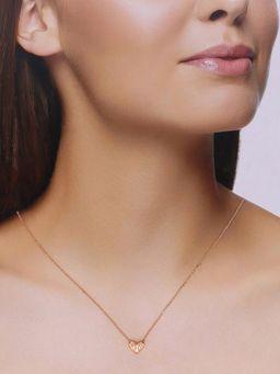 Kai Jewel - Sterling Silver Rose Gold Minimalistic Heart Necklace
