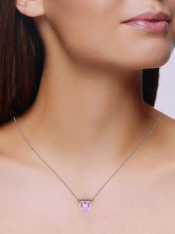 Kai Jewel - Sterling Pink Love Heart Necklace