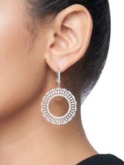 Shaze - Baguette Brass Round Earring (XL)
