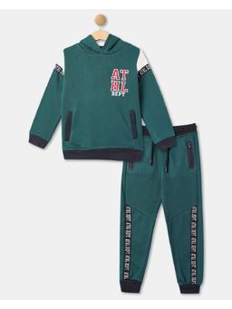 R&B - Boys Blue Full Sleeves Hooded Relaxed Fit Co-Ord Set
