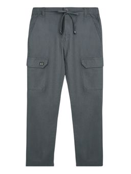 CAVIO - Boys Relaxed Solid Pant - Grey